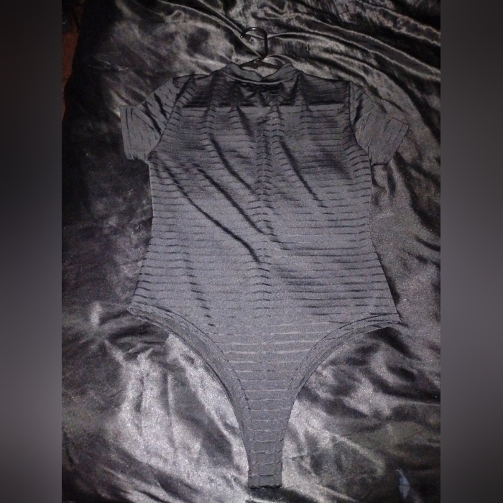 Black One Piece Bodysuit Top